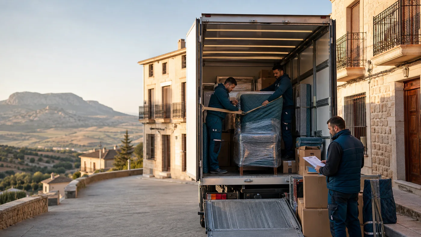 Carga protegida para una mudanza provincial desde Antequera