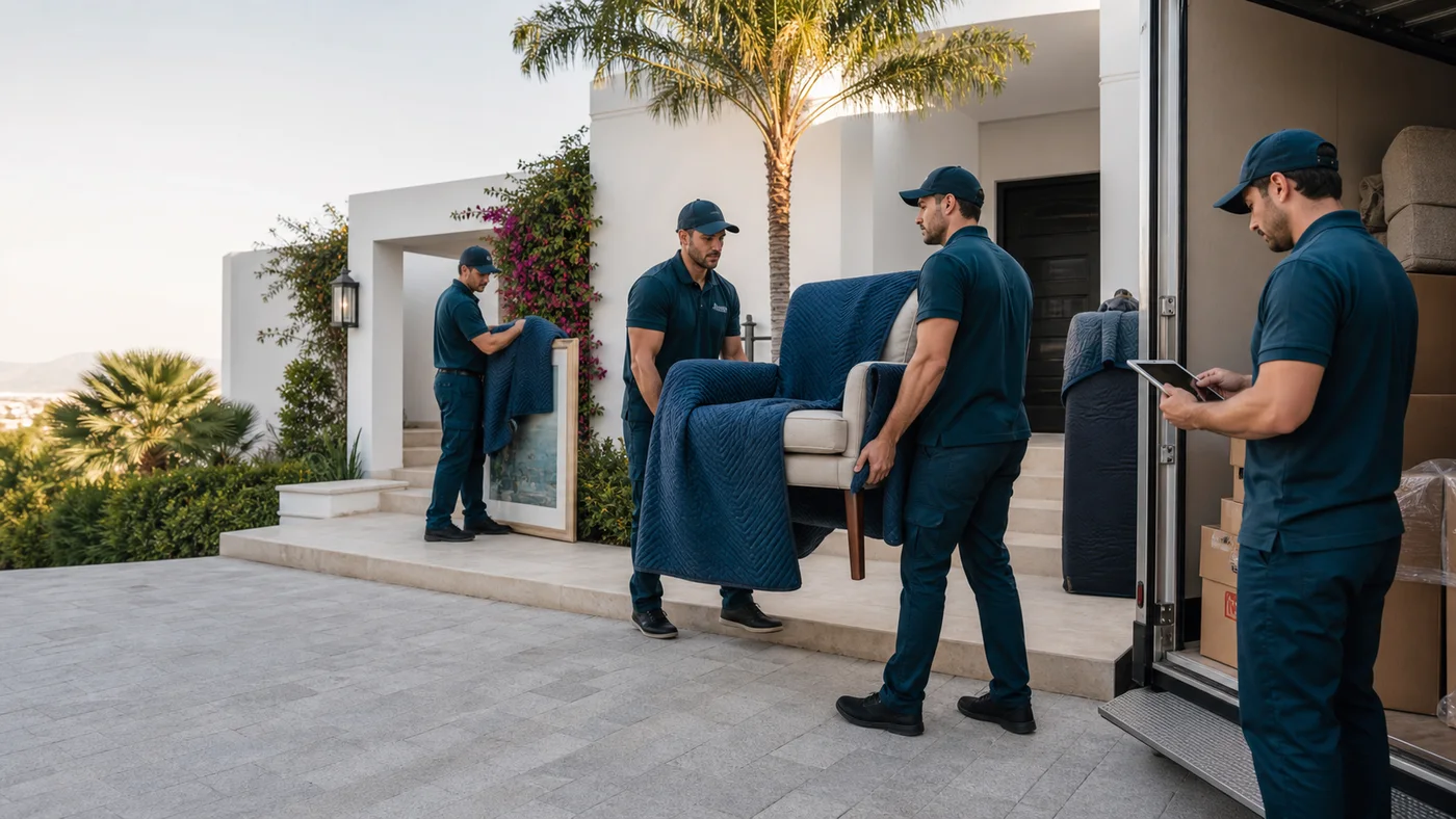 Mudanza de villa en Marbella con mobiliario y cuadros protegidos